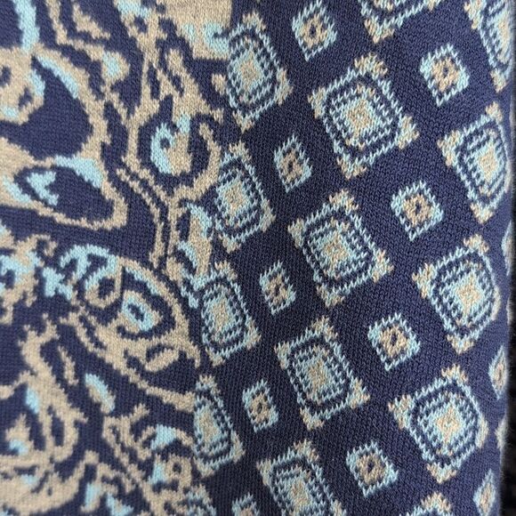 J. Jill Blue Mixed Print Knit Open Cardigan Size Medium Tall - Picture 11 of 12